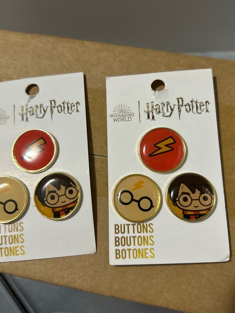 Harry Potter Kids Button Pin Set - Red, Yellow, Black